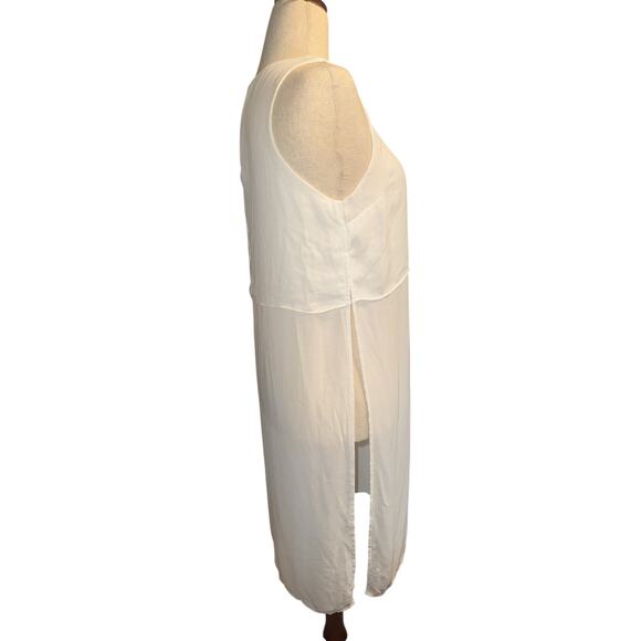White sheer tunic with side slits - Picture 3 of 8